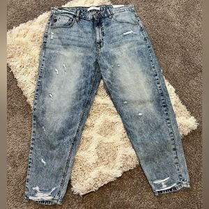 KanCan Distressed Relaxed Fit Mom Jeans